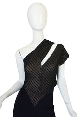 Important 1988-89 Azzedine Alaia Black One Shoulder Dress