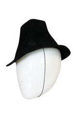 1940s Stylist Hat Salon High Set Black Felt Tilt Hat