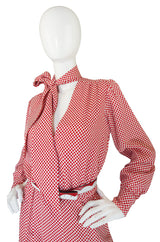 1970s Yves Saint Laurent Dot Dress & Belt