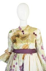 1960s Rare Hand Painted George Halley Silk Gown