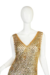 1970s Paco Rabanne Chain Mail Maxi Dress
