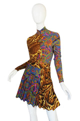 1990s Versace Jeans Couture Leopard Body Suit & Skirt