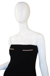 1980s Geoffrey Beene Graphic Strapless Dress