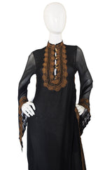 Important 1968 Thea Porter Silk Chiffon Caftan Dress