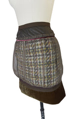 Recent Louis Vuitton Mixed Textiles Silk Chiffon & Tweed Skirt