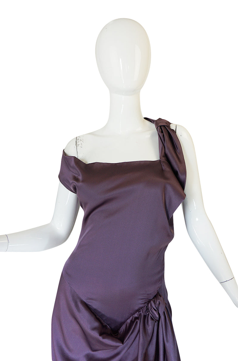 1990s Vivienne Westwood Light Purple Draped Red Label Dress