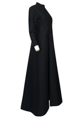 Fall 2013 Valentino Runway Finale Long Sleeve Simple & Graceful Black Dress