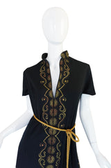1970s Alfred Shaheen Hand Painted Cover Up or Dress