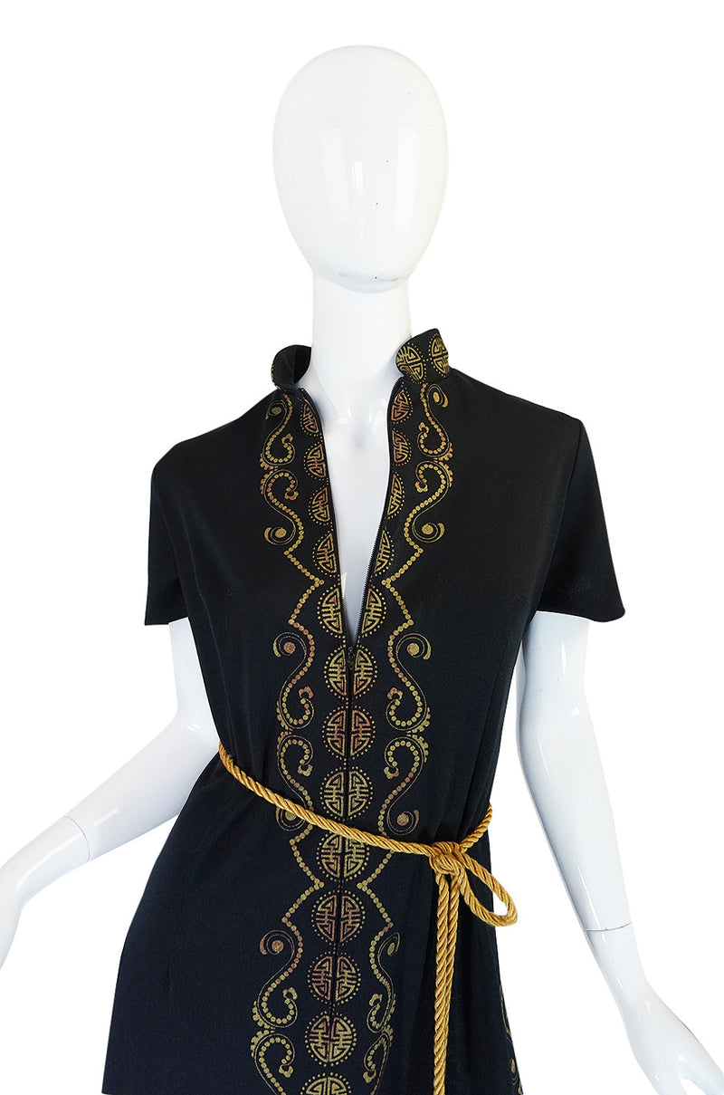 1970s Alfred Shaheen Hand Painted Cover Up or Dress