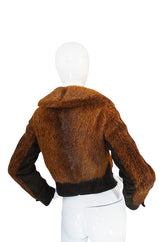 1970s Dyed Beaver Fur & Suede Turn Key Jacket