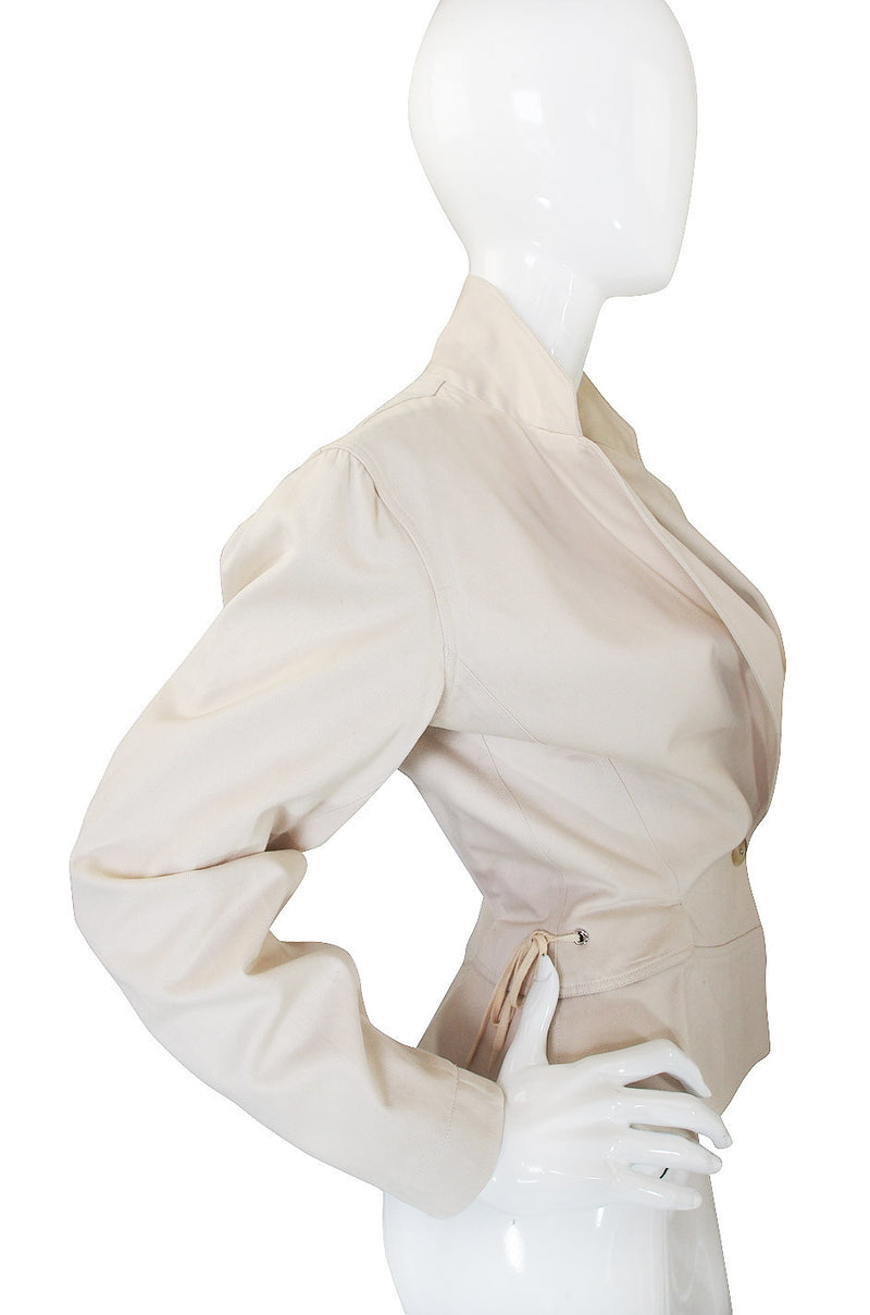 1990s Azzedine Alaia Side Corset Tied "Safari" Jacket