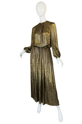 Documented 1976-1977 Yves Saint Laurent Gold Metallic Lame Set