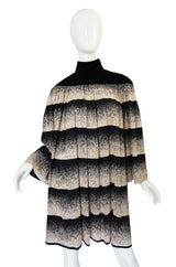 1970s Rare Chloe Printed Silk Velvet Collar Smock Dress
