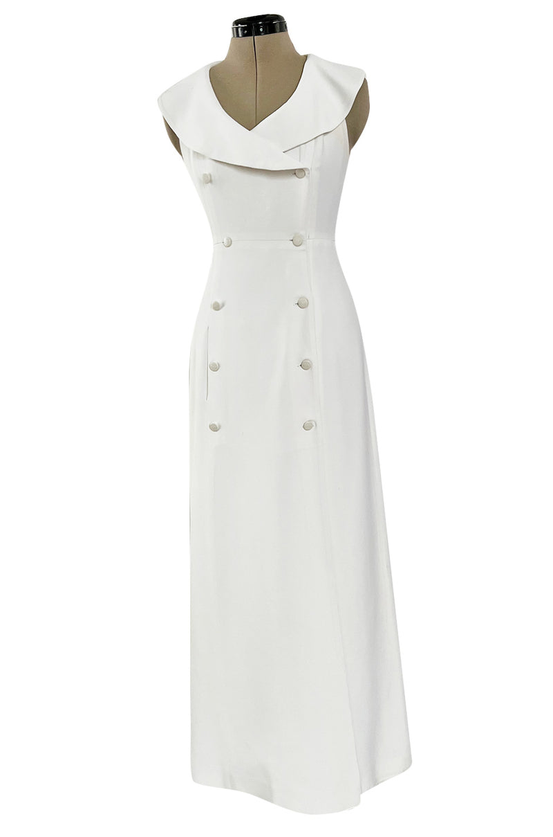 Chic Cruise 1997 Chanel by Karl Lagerfeld White Dress w Large Collar & – Shrimpton Couture Chic Cruise 1997 Chanel by Karl Lagerfeld White Dress w Large Collar & – Shrimpton Couture