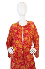 Documented 1976 Christian Dior Silk Chiffon Dress Set