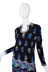 1960s Pretty Mr Dino Print Jersey Dress