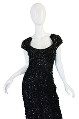 Recent Elie Saab Fully Beaded & Sequinned Black Dress