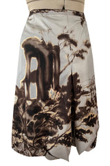 Scenic Print Fall 2004 Prada Runway & Ad Campaign Skirt w Gathered Bottom