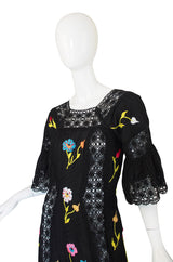 Wonderful 1960s Mexican Embroidered Maxi Dress