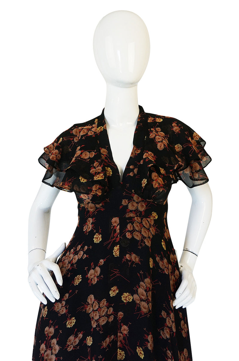 1970s Ossie Clark for Radley Chiffon Dress