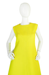 Rare 1960s Custom Sculptural Yellow Givenchy Gown