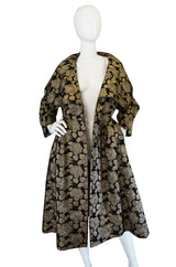 1950s Rich Gold Thread Silk Brocade "New Look" Coat