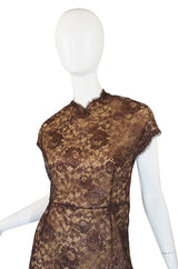 1980s Fine Geoffrey Beene Iridescent Lace Dress