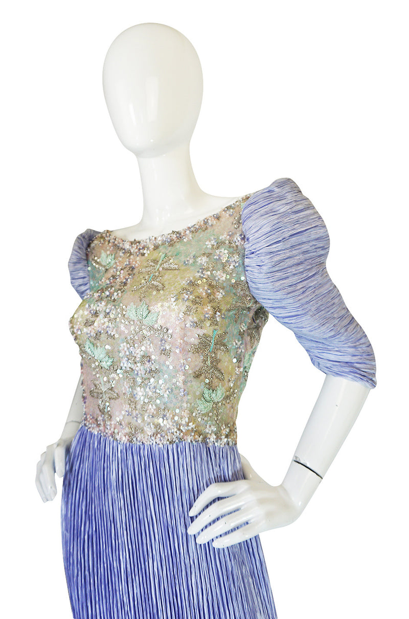 1980s Mary McFadden Couture Sequin & Beaded Dress