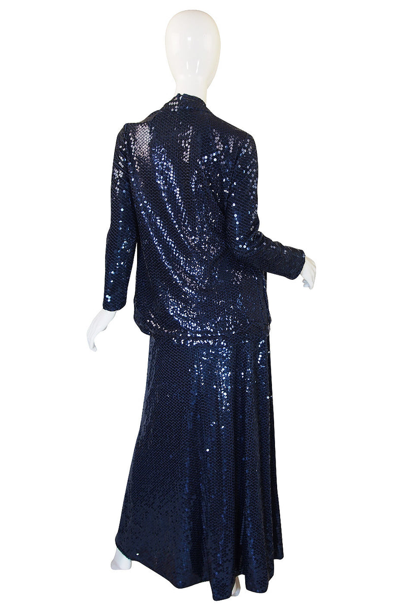 1970s Sequin Harold Levine Dress & Jacket