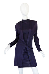 1980s Early Azzedine Alaia Dress & Jacket Purple Set