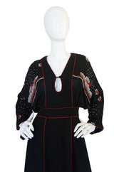 1970-74 Janice Wainwright Extensively Embroidered Caftan Dress