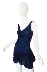 c.1990 Blue Net Silk Giorgio Di Sant Angelo Dress