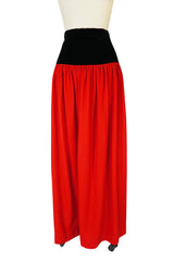 1976-77 Yves Saint Laurent Red Russian Collection Skirt
