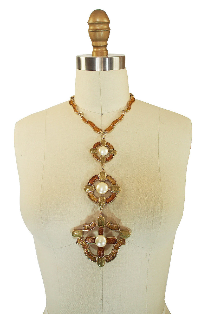 Fall 2007 Chanel Byzantine Cross Gripoix Pendant Necklace