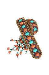 1960s Completely Covered Cabochon and Beaded Belt