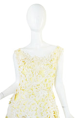 1960s Lace Overlay Sara Fredericks Sculptural Silk Dress