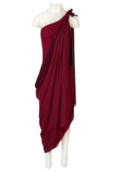 1973 Halston Couture Layered One Shoulder Silk Chiffon Multi Way Dress