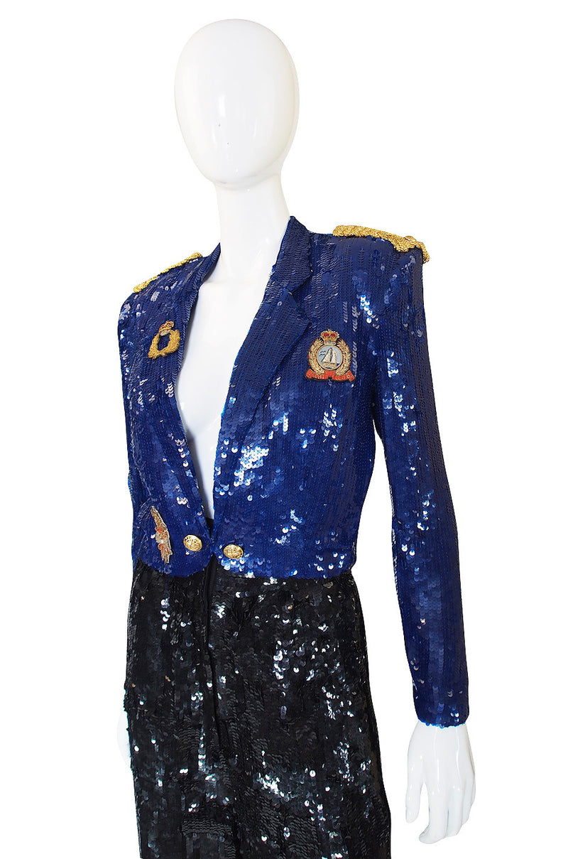 1980s Sequin High Pant & Crop Jacket
