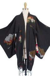 1950s Stunning silk and Metallic Thread Kimono