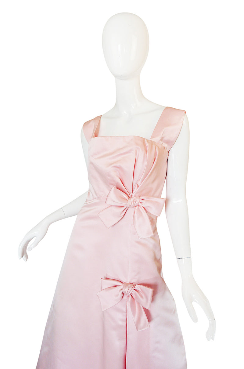 Romantic 1980s Pink Arnold Scaasi Boutique Bow Gown