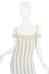 Rare Spring 1992 Museum Held Azzedine Alaia Striped Dress