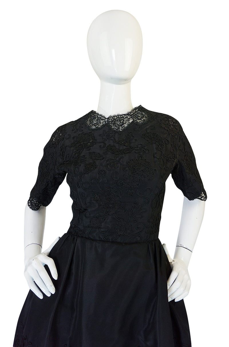 Dated 1960 Sophie Gimbel Attr Saks 5th Ave Soutache & Silk Dress