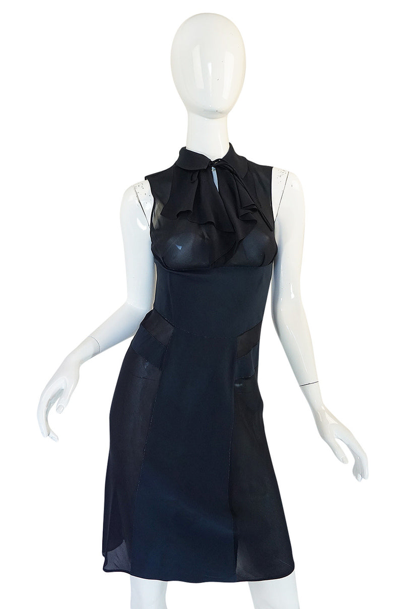 c1968 Guy Laroche Haute Couture Navy Silk Dress Ensemble