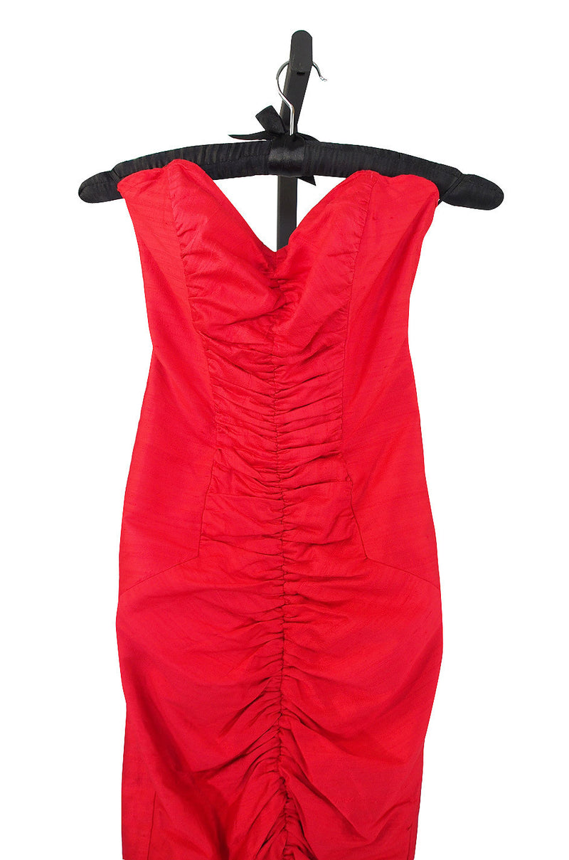 1980s Sarah Whitworth Lace Back Corset Dress