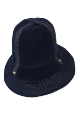1970s Yves Saint Laurent Chic Blue Felt Fedora Hat