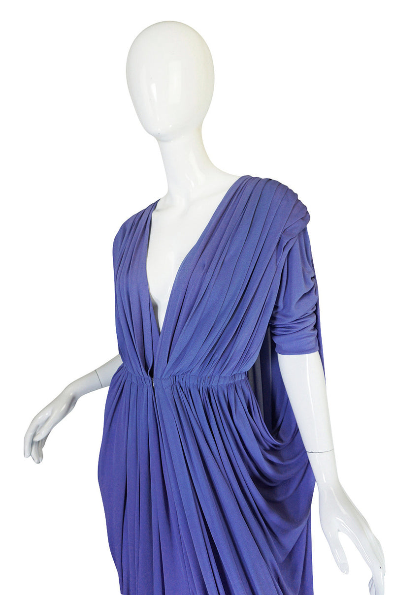 c1976 Rare Halston Draped Goddess Jersey Gown
