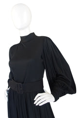 1960s Norman Norell Balloon Sleeve Jersey Dress