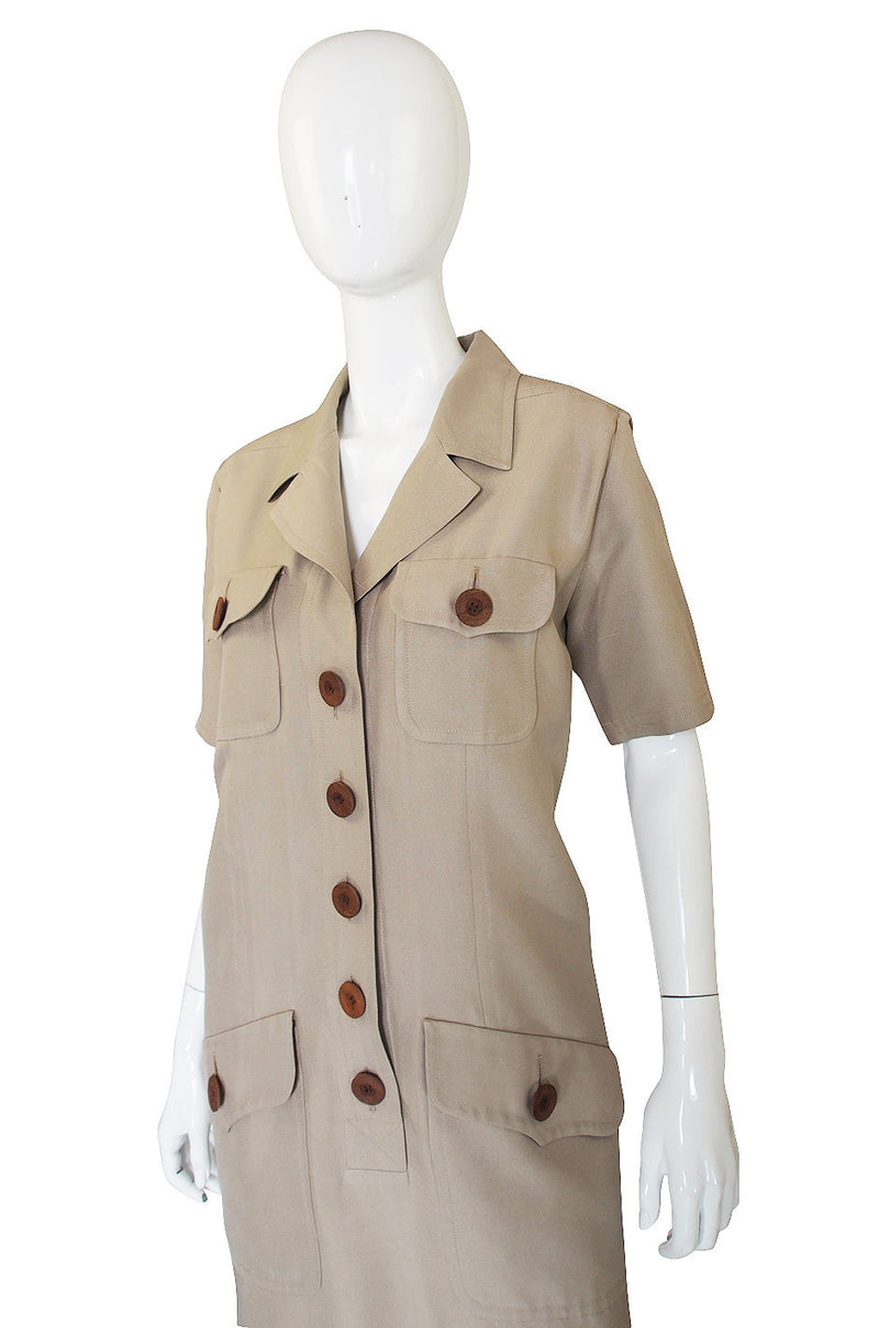 1980s Yves Saint Laurent Safari Sack Dress