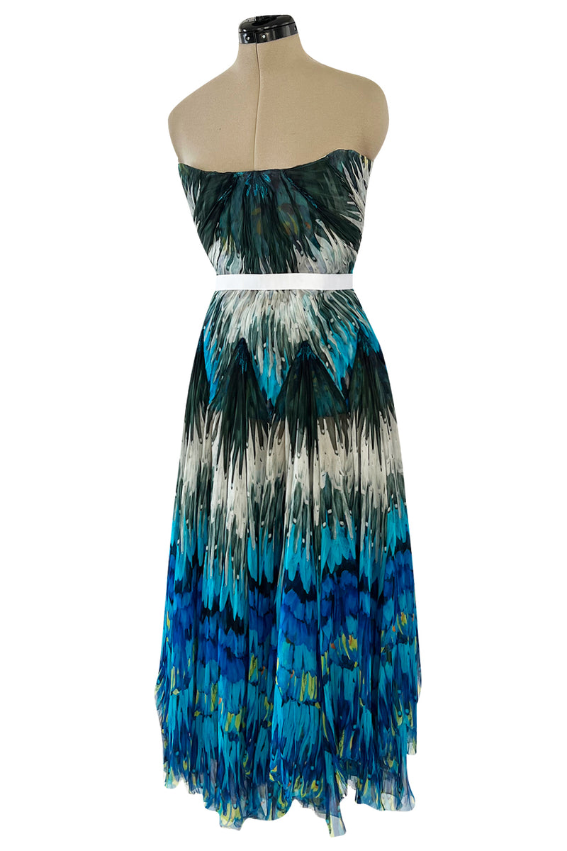 Stunning Spring 2003 Alexander McQueen 'Irere' Collection Silk Chiffon Runway Dress