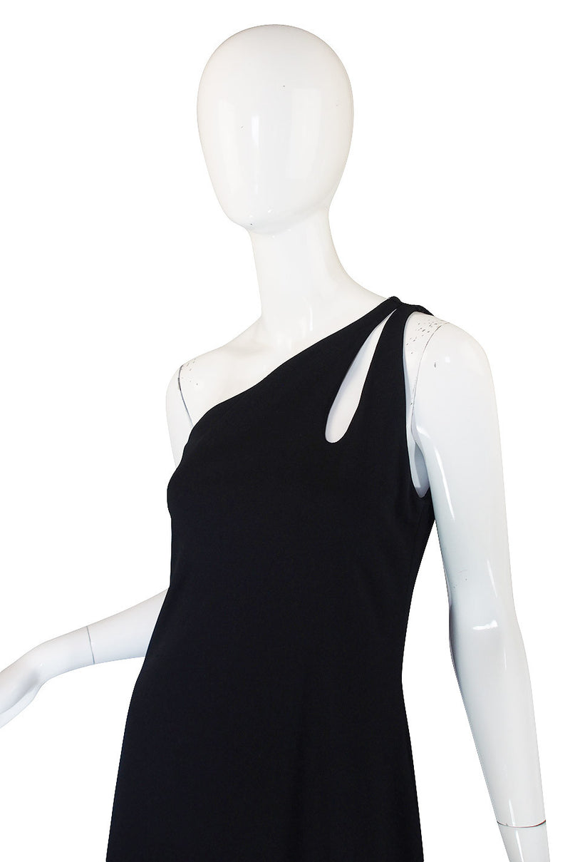 1970s One Shoulder Keyhole Jersey Dress